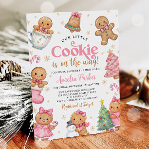 Invitation Douce petite fête de bébé pour Noël en hiver avec 
