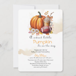 Invitation Douce petite latte à la citrouille est en route 
