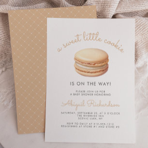 Invitation Douce Petite Macaron de Cookie Fête Prénatale Neut