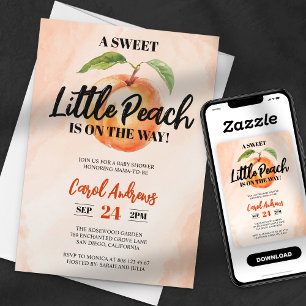 Invitation Douce petite pêche Baby Shower en route