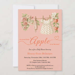 Invitation Douce petite pomme Baby Shower Bébé rustique d'a