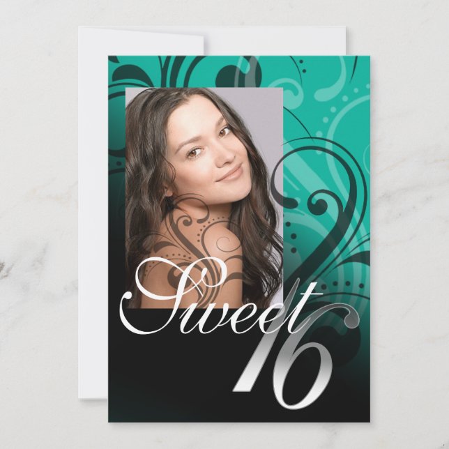 Invitation Douce photo de 16 Anniversaires (Devant)
