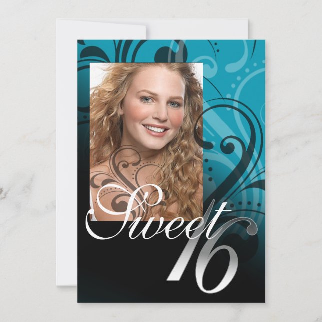 Invitation Douce photo de 16 Anniversaires (Devant)
