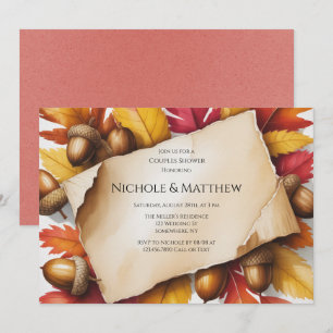 Invitation Douce Pluie de Feuilles & Glands pour une Fête de