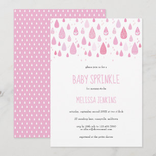 Invitation Douce Pluie Rose Bébé Sprinkle / Shower