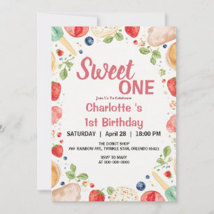 Invitation Douce première bougie anniversaire glace donut fra