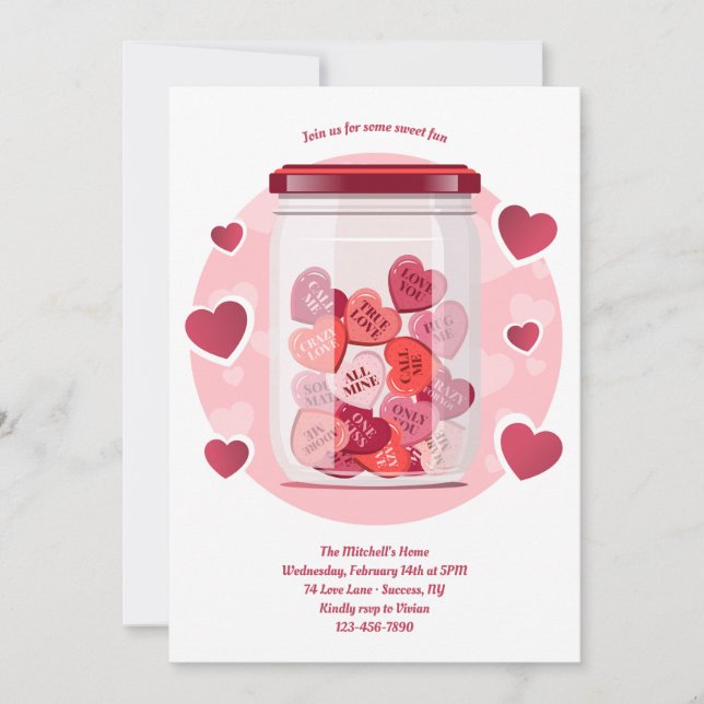 Invitation Douce Saint-Valentin d'amour  (Devant)
