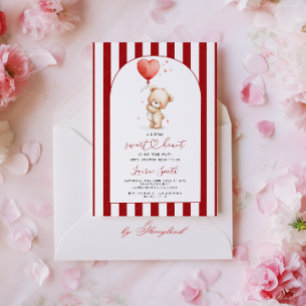 Invitation Douce Saint-Valentin Ours en Peluche Baby Shower