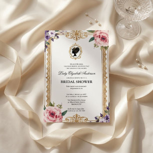 Invitation Douce soirée de mariage florale de l'ère Régence