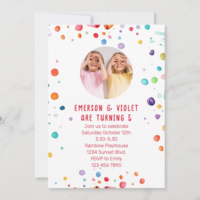 Invitation Douce Sprinkle Anniversaire de enfant (Devant)