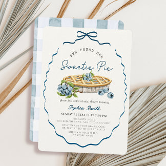Invitation Douce Tarte aux Myrtilles Bleue Mariage
