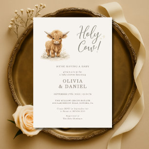 Invitation Douce Vache Couples Baby Shower Highland Cow