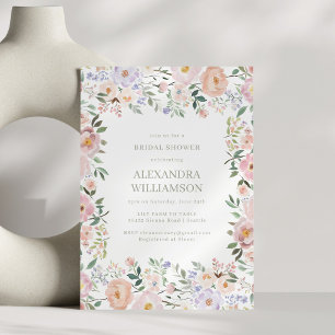 Invitation Douces Fleurs Aquarelles Lavis Rose Pastel pour Ma