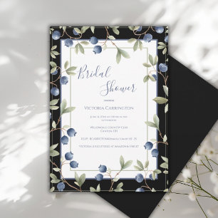 Invitation Douces Myrtilles Élégante Fête de Mariage