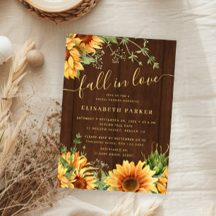 Invitation Douceur automnale florale bois de grange shower de