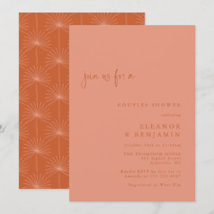 Invitation Douceur Botanique de Palmier Boho Terracotta Coupl