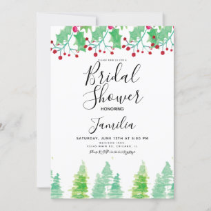 Invitation Douceur de Mariage Peinte à l'Aquarelle avec Baies