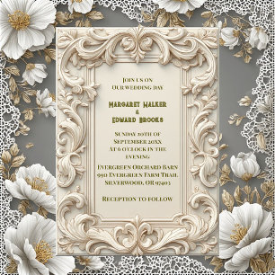 Invitation Douceur Ivoire Baroque Grandeur Acanthus Tourbillo