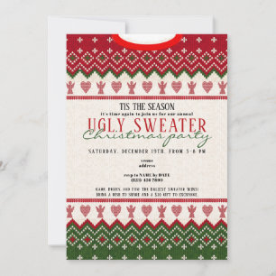 Invitation Douceur moche Knitting Angel Coeurs Noël