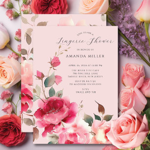 Invitation Douceur Rose Mariage Lingerie Shower