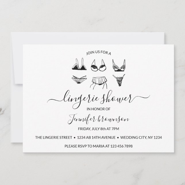 Invitation Douche à lingerie (Devant)