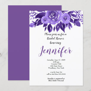 Invitation Douche à nage Lavender Rustic Watercolor