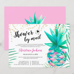 Invitation Douche à parties scintillant d'aquarelle en or d'a