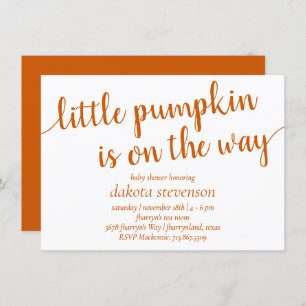 Invitation Douche automnale simple   Petit Citrouille Orange 