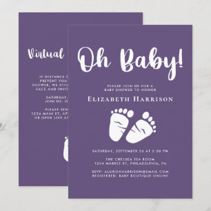 Invitation Douche bébé fille avec option virtuelle en ligne v