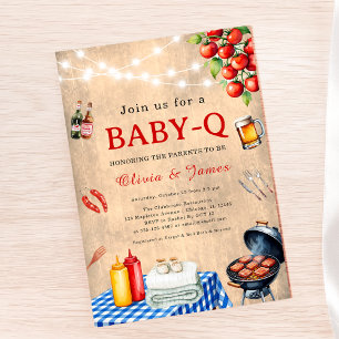 Invitation Douche bébé-Q - Jardin Baby shower pour couples ba