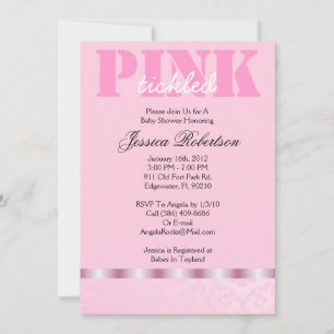 Invitation Douche Bébée rose, mignonne