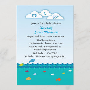 Invitation Douche bleue de bébé de poissons