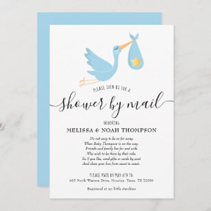 Invitation Douche Bleue Par Courrier Distance Frottée