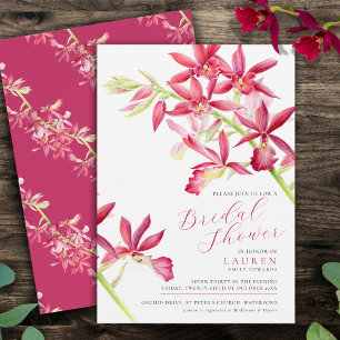 Invitation Douche botanique d'aquarelle rouge
