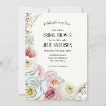 Douche BRIDAL Aquarelle pâle crème douce rose