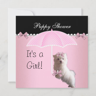 Invitation Douche Chien rose mignon