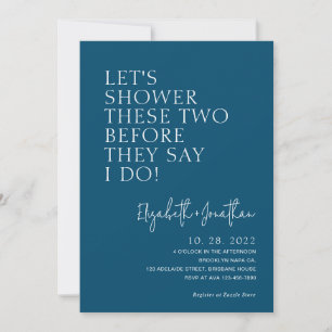 Invitation Douche Couple Bleu turquoise Avant Qu'Ils Disent Q