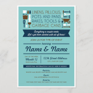 Invitation douche couple (cadeaux pour la maison)