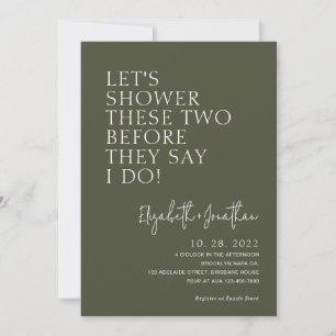 Invitation Douche Couple Vert Olive Avant Qu'Ils Disent Que J