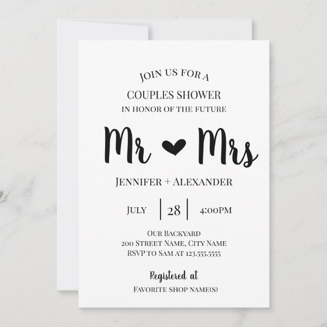 Invitation Douche Couples (Devant)