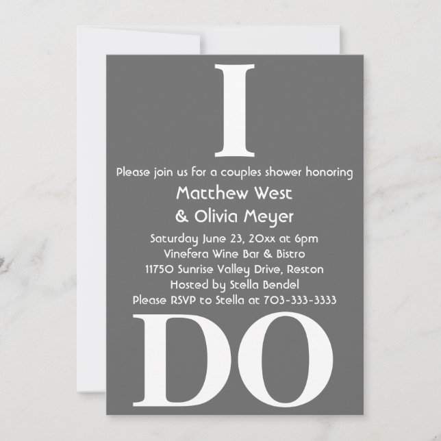 Invitation douche Couples moderne - Je le fais (Devant)