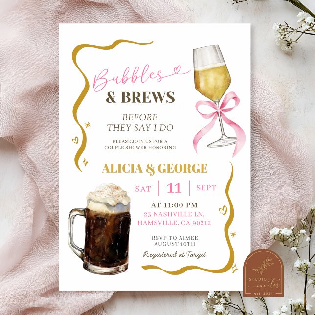 Invitation Douche Couples Quirky Tirée À La Main (Créateur téléchargé)