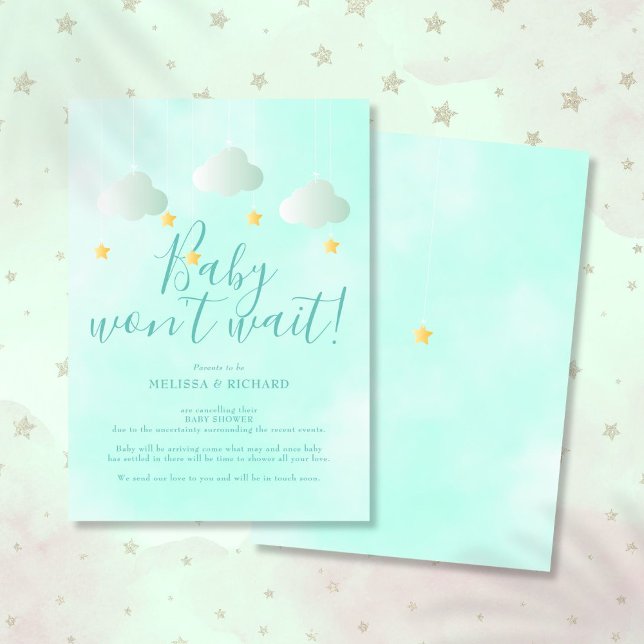 Invitation Douche d'annulation de baby shower par Mail Neutra (Baby Shower Cancellation Shower by Mail Neutral Invitation)