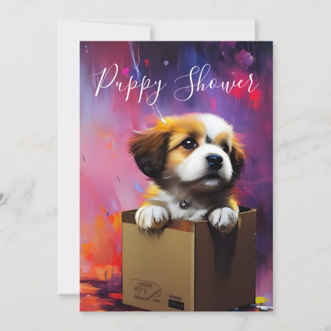 Invitation Douche de chiot mignonne adoption de chien personn (Devant)