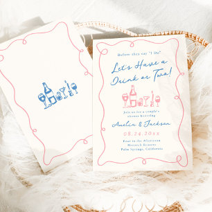 Invitation Douche de Couple Dessinée à la Main de Manière Fan