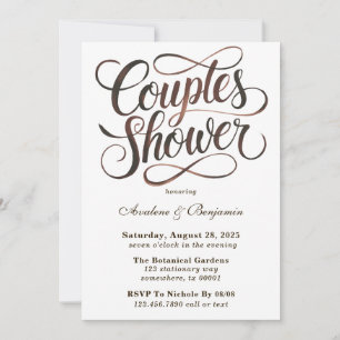 Invitation Douche de Couple en Typographie Aquarelle Mousse a