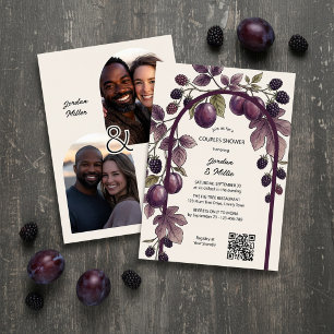 Invitation Douche de Couple Figue Prune Moderne Automne