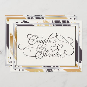 Invitation Douche de couple   Typographie moderne de la peint