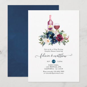 Invitation Douche de couples de dégustation de vin bordeaux e