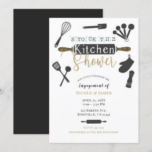 Invitation Douche de fiançailles Stock the Kitchen Moderne Mi